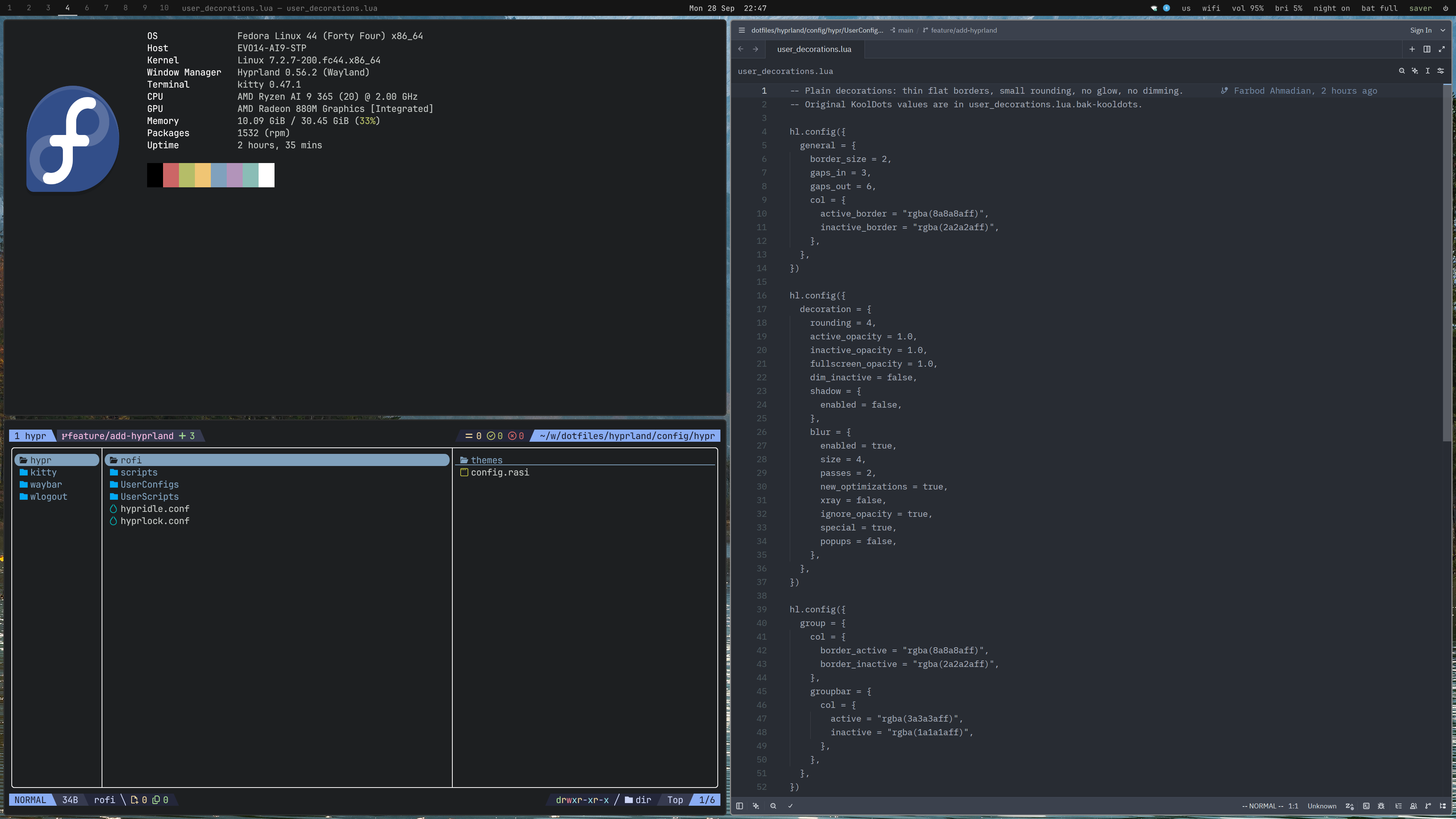 My current minimal Hyprland desktop